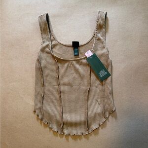 Wild Fable Ribbed Scoop Corset Style Top